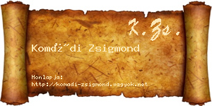 Komádi Zsigmond névjegykártya