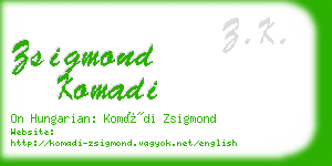 zsigmond komadi business card